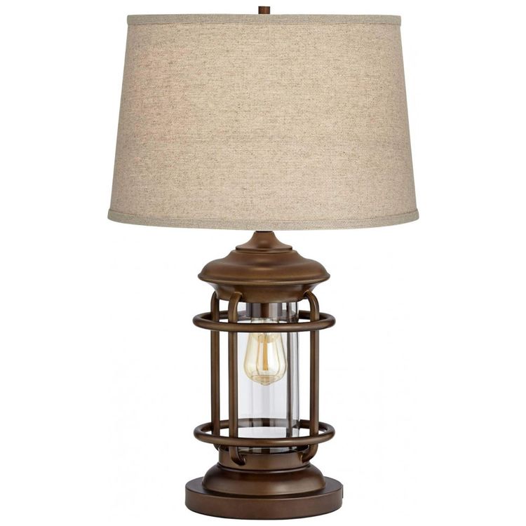 Luminaria-de-Mesa-Vintage-em-Metal-com-USB-e-Abajur-de-foto-1