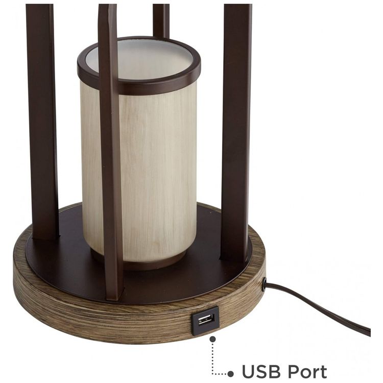 Luminaria-de-Mesa-Vintage-em-Metal-e-Abajur-de-Tecido-foto-4
