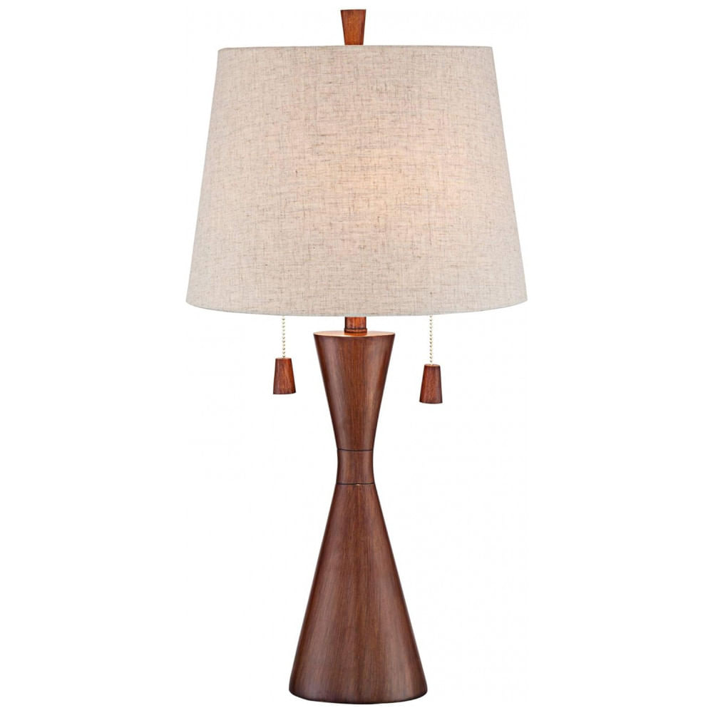Luminária de Mesa Clássica em Metal e Abajur de Tecido, 360 LIGHTING 8Y238, Marrom