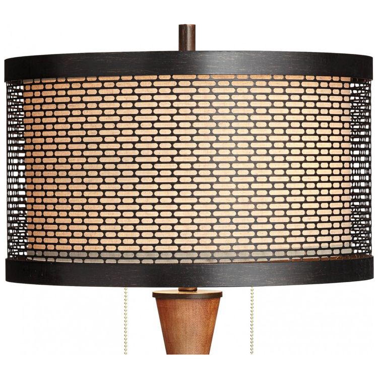 Luminaria-de-Mesa-Classica-em-Metal-e-Abajur-de-Tecido-foto-3