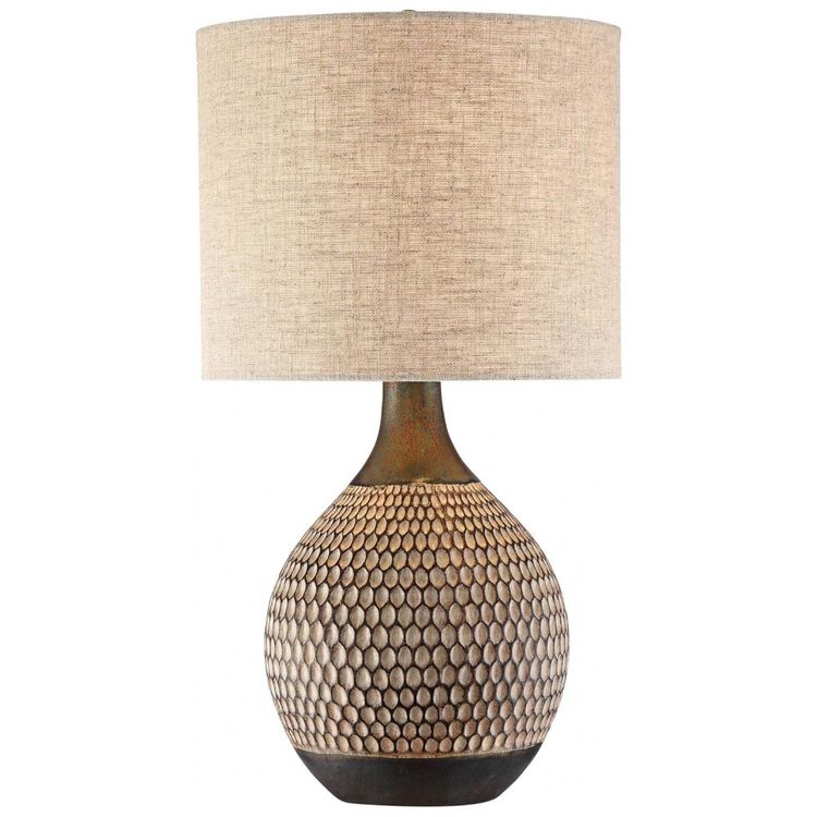 Luminaria-de-Mesa-Classica-em-Metal-e-Abajur-de-Tecido-360-foto-1