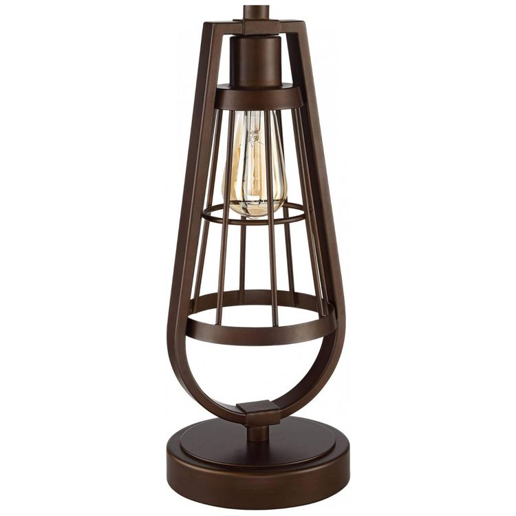 Luminaria-de-Mesa-Vintage-em-Metal-e-Abajur-de-Tecido-foto-4