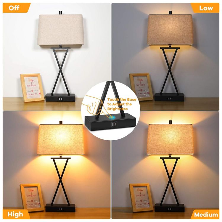 Kit-2-Luminarias-de-Mesa-Contemporanea-Classico-em-Metal-foto-2