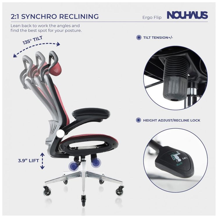 NOUHAUS-Cadeira-de-Escritorio-Ergonomica-Giratoria-e-foto-2