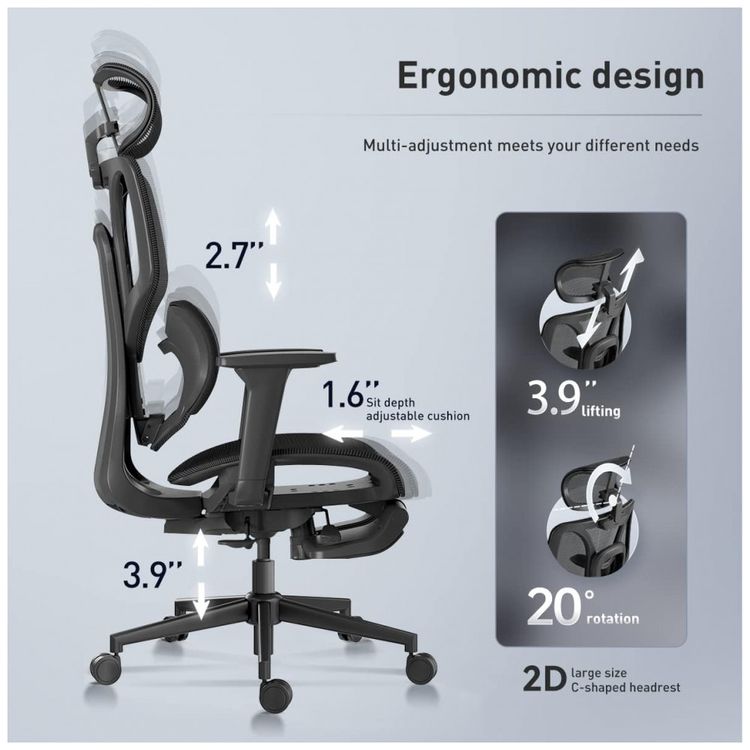 Cadeira-de-Escritorio-Ergonomica-Giratoria-e-Ajustavel-foto-4