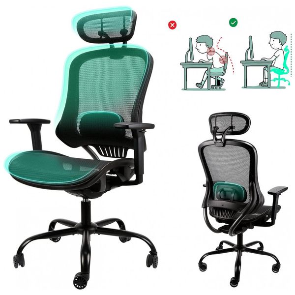 Cadeira-de-Escritorio-Ergonomica-Giratoria-e-Ajustavel-com-foto-0