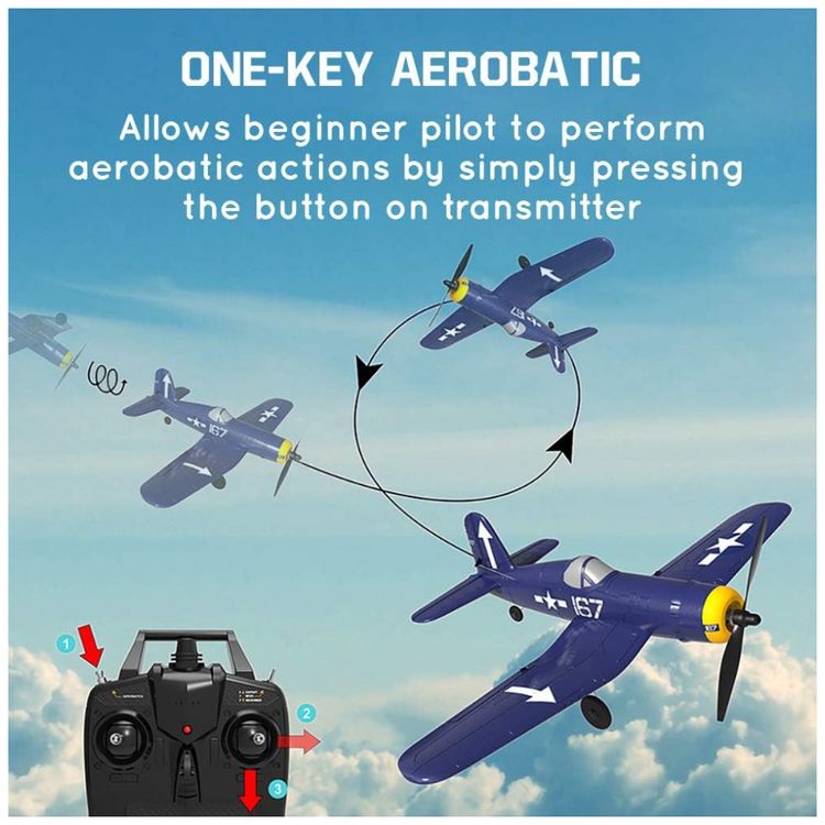 CredevZone-F4U-Aviao-de-Controle-Remoto-2.4G-Design-4CH-foto-2