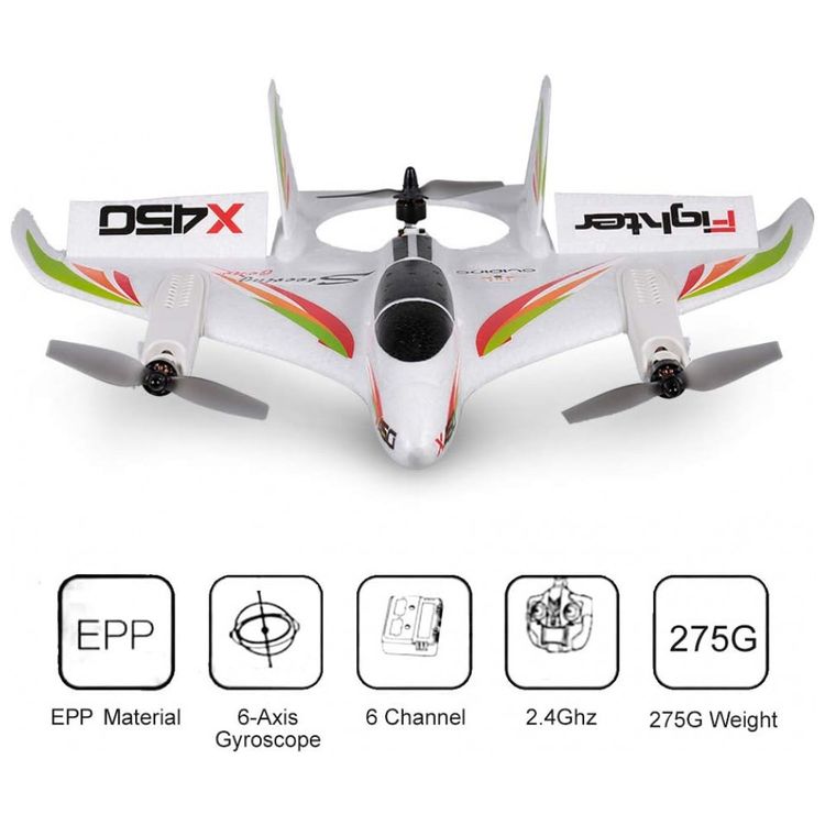 X450-Aviao-de-Controle-Remoto-2.4G-Design-Idade-Recomendada-foto-2