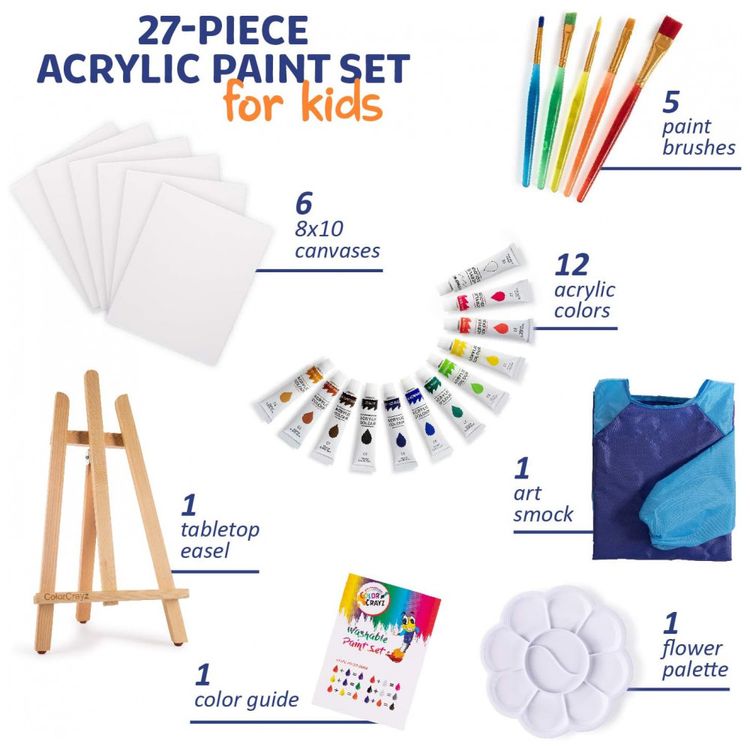 Kit-de-Pintura-Conjunto-Artistico-com-27-Pecas-Inclui-12-foto-2