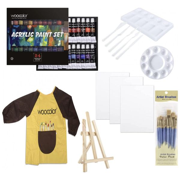 Kit-de-Pintura-Conjunto-Artistico-com-46-Pecas-Inclui-24-foto-0