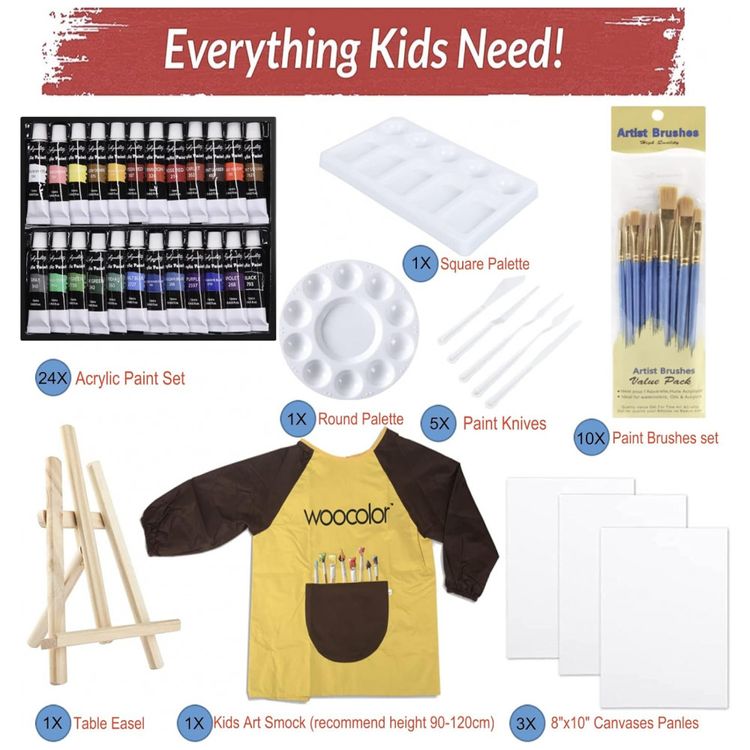 Kit-de-Pintura-Conjunto-Artistico-com-46-Pecas-Inclui-24-foto-1