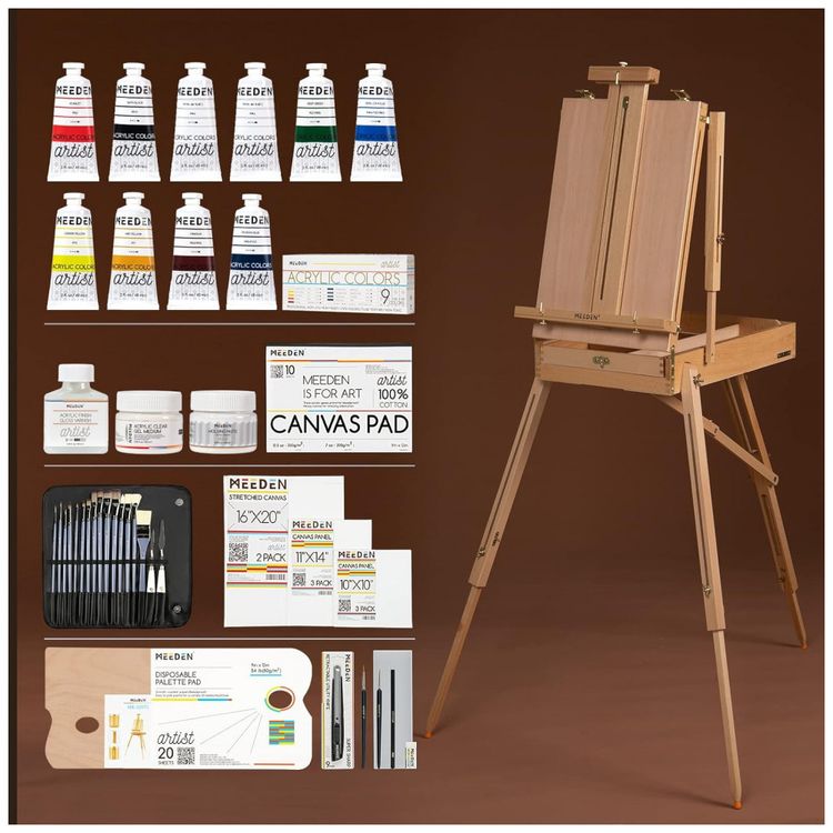 Kit-de-Pintura-Conjunto-Artistico-com-15-Tintas-MEEDEN-foto-0