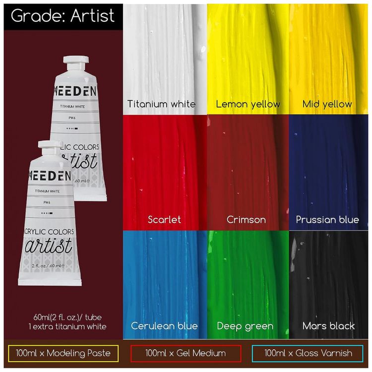 Kit-de-Pintura-Conjunto-Artistico-com-15-Tintas-MEEDEN-foto-3