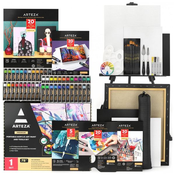 Kit-de-Pintura-Conjunto-Artistico-com-60-Pecas-Inclui-48-foto-0