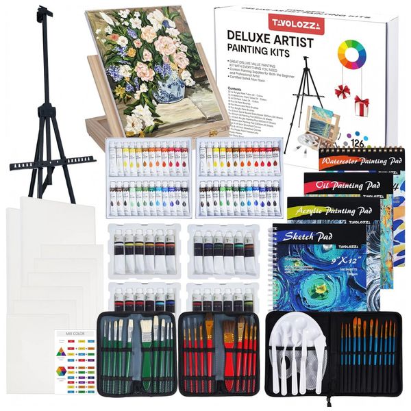 Kit-de-Pintura-Conjunto-Artistico-com-125-Pecas-Inclui-72-foto-0