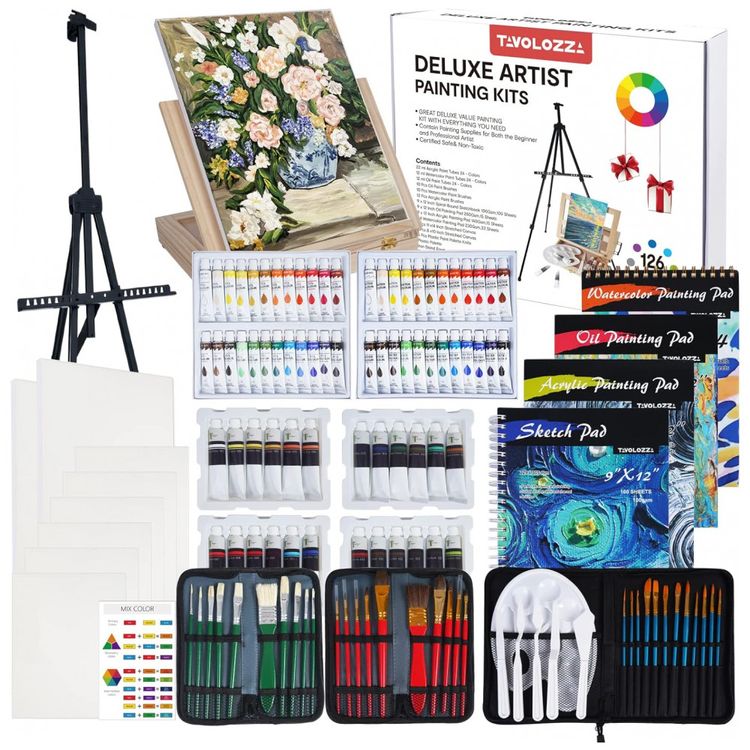 Kit-de-Pintura-Conjunto-Artistico-com-125-Pecas-Inclui-72-foto-0