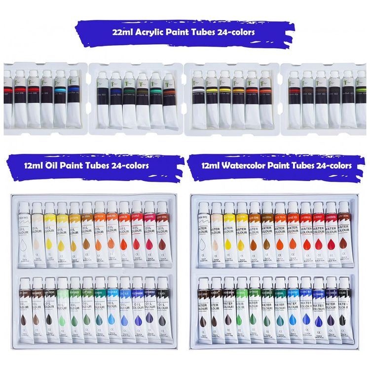 Kit-de-Pintura-Conjunto-Artistico-com-125-Pecas-Inclui-72-foto-1