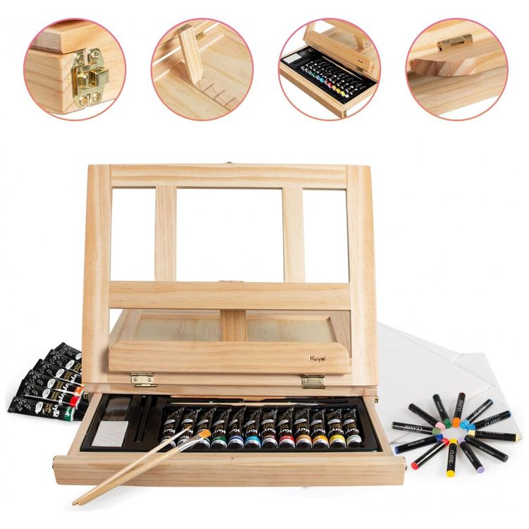 Kit-de-Pintura-Conjunto-Artistico-com-34-Pecas-Inclui-12-foto-2