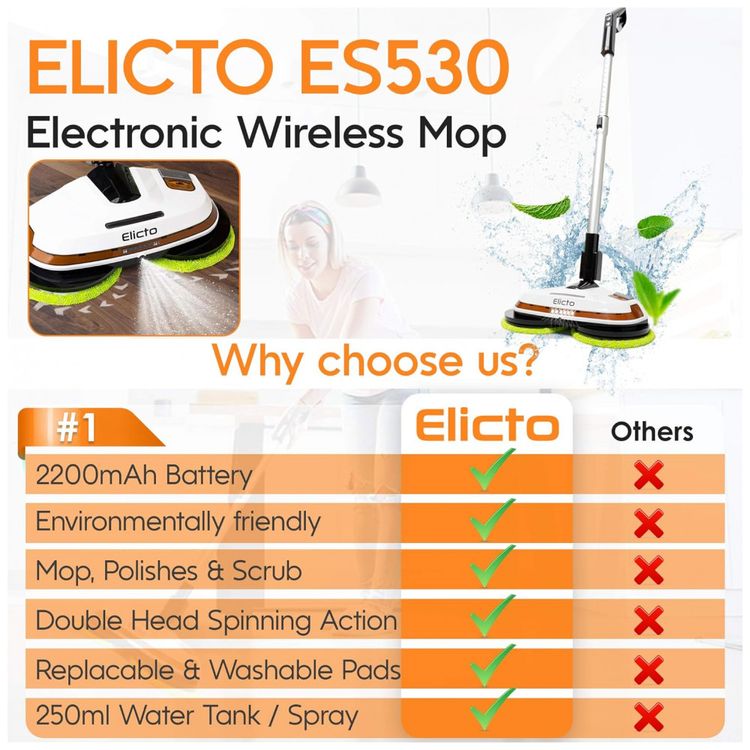 ELICTO-ES530-Esfregao-Mop-Eletrico-sem-Fio-a-Bateria-Tanque-foto-4