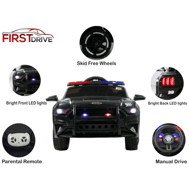 Carro-Mustangue-Eletrico-Policial-12V-Recarregavel-para-foto-2