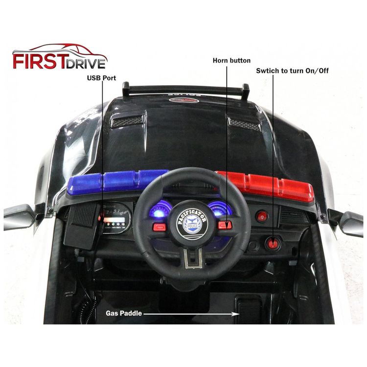 Carro-Mustangue-Eletrico-Policial-12V-Recarregavel-para-foto-4