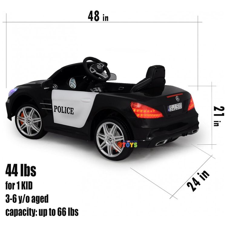 Carro-Eletrico-Mercedes-Policial-12V-Recarregavel-para-foto-5