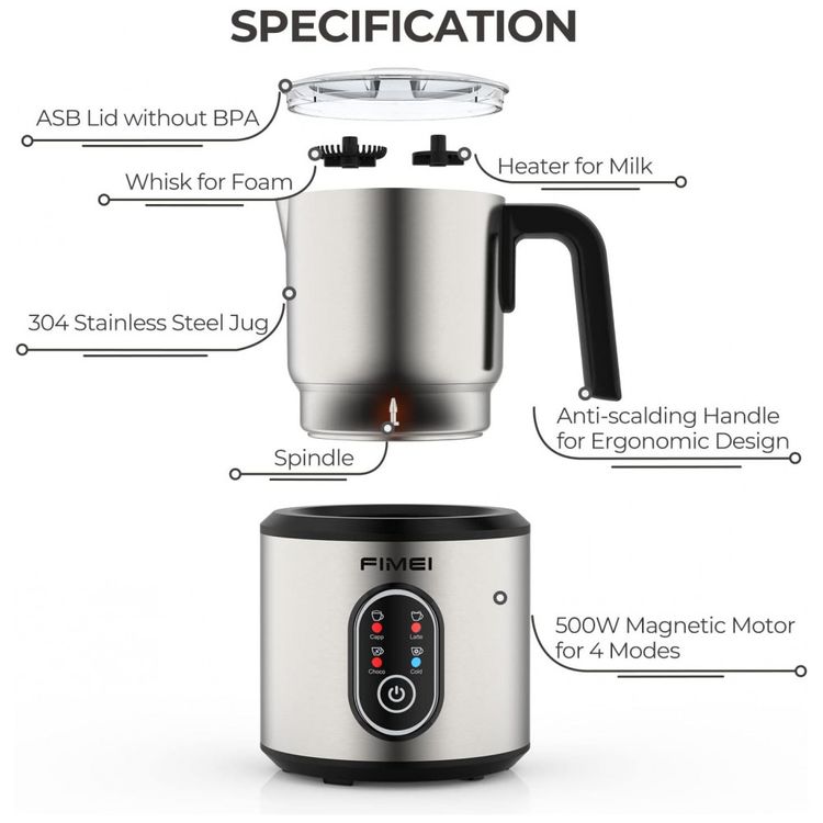 Espumador-de-Leite-Eletrico-Capacidade-250-mL-Aco-Inox-e-foto-1