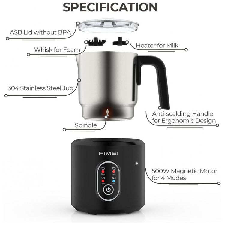 Espumador-de-Leite-Eletrico-Capacidade-350-mL-Aco-Inox-e-foto-1