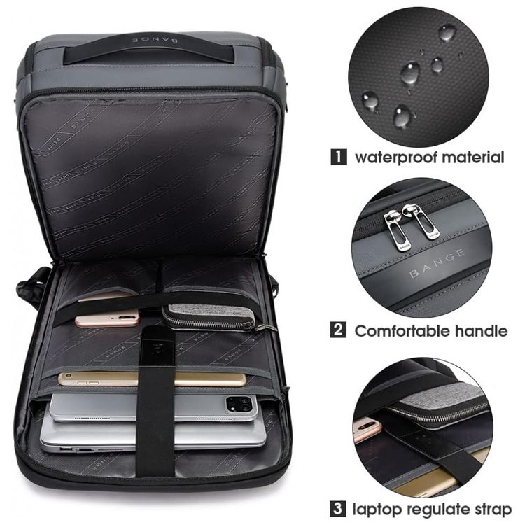 Mochila-para-Laptop-com-Porta-Carregador-USB-BANGE-Cinza-foto-1