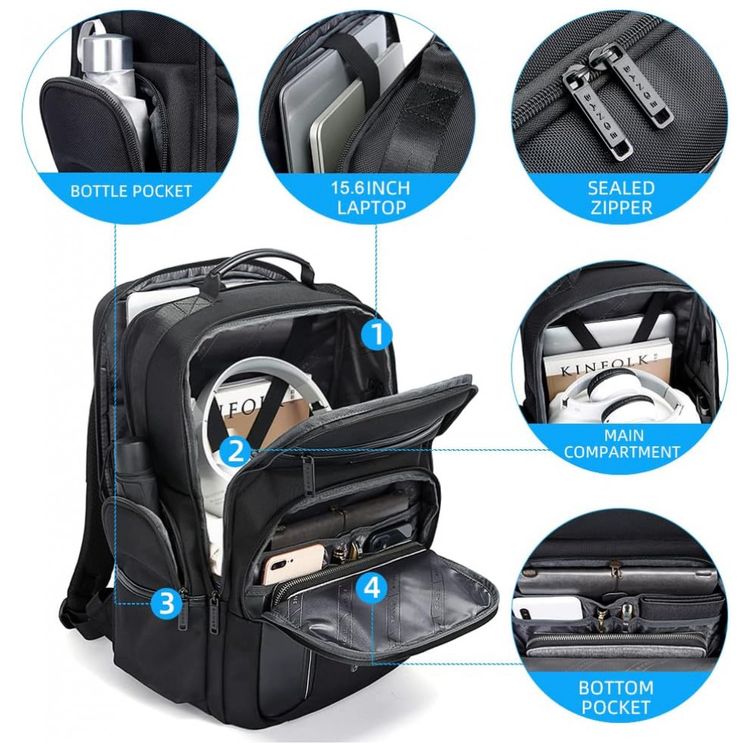 BANGE-Mochila-para-Laptop-com-Porta-Carregador-USB--Preto-foto-1