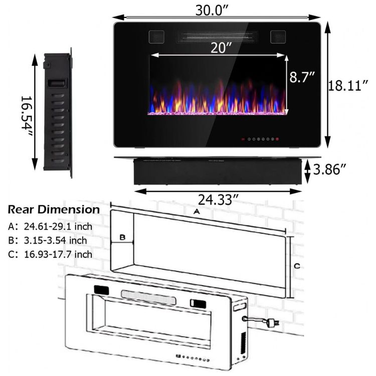 Lareira-Eletrica-de-Embutir-A45x76L-com-Controle-Remoto-foto-4