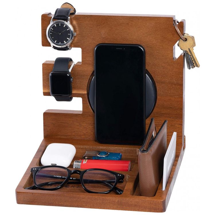 WUTCRFT-Porta-Chaves-e-Organizador-Tudo-em-Um-de-Madeira-com-foto-0