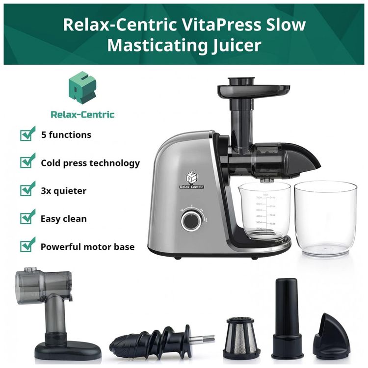 Juicer-Machines-Slow-Masticating-Juicer-Grey-RELAX-CENTRIC-foto-2