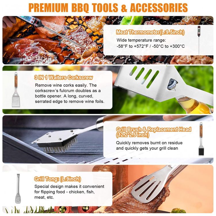 Kit-Churrasco-na-Grelha-38-Pecas-de-Aco-Inoxidavel-e-foto-3