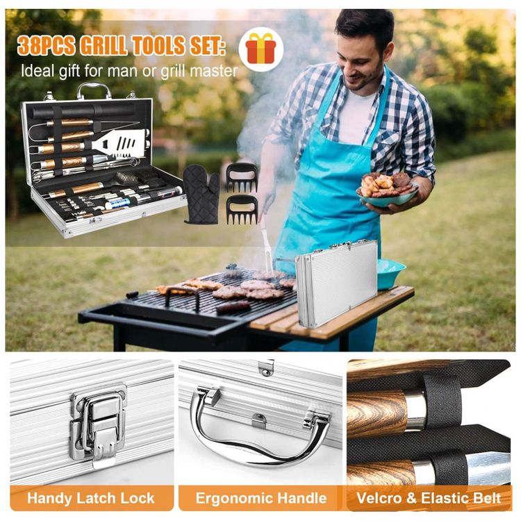 Kit-Churrasco-na-Grelha-38-Pecas-de-Aco-Inoxidavel-e-foto-5