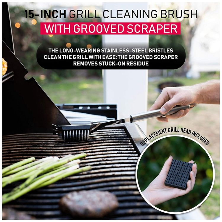 Kit-Churrasco-na-Grelha-13-Pecas-de-Aco-Inoxidavel-e-Escova-foto-4