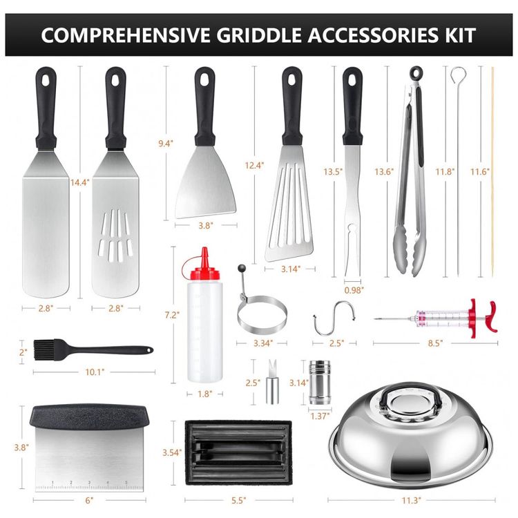 Griddle-Kit-Churrasco-na-Grelha-42-Pecas-de-Aco-Inoxidavel-e-foto-1