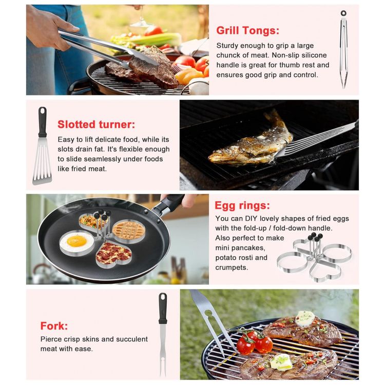 Griddle-Kit-Churrasco-na-Grelha-42-Pecas-de-Aco-Inoxidavel-e-foto-5