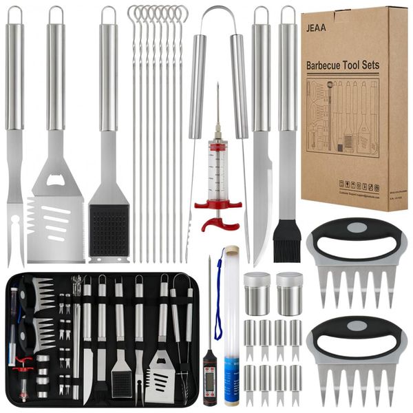 Kit-Churrasco-na-Grelha-29-Pecas-de-Aco-Inoxidavel-e-foto-0