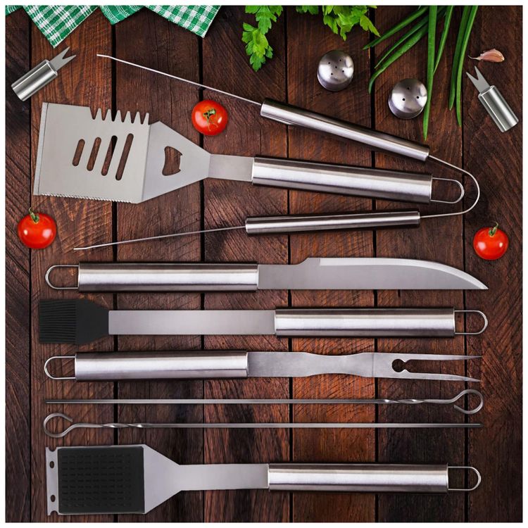 Kit-Churrasco-na-Grelha-29-Pecas-de-Aco-Inoxidavel-e-foto-1