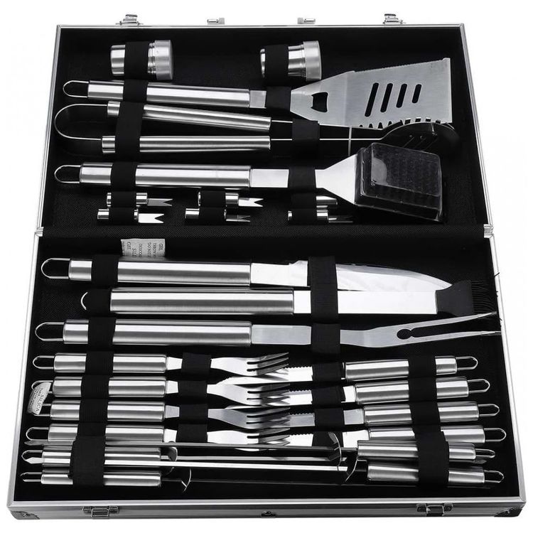 LIDAG-Kit-Churrasco-na-Grelha-26-Pecas-de-Aco-Inoxidavel-com-foto-2