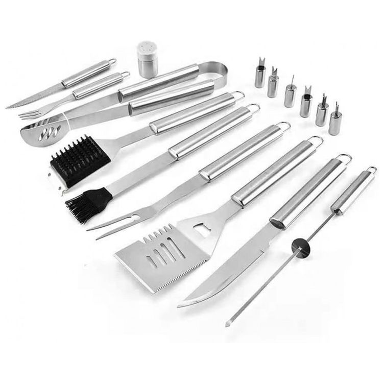 LIDAG-Kit-Churrasco-na-Grelha-26-Pecas-de-Aco-Inoxidavel-com-foto-3