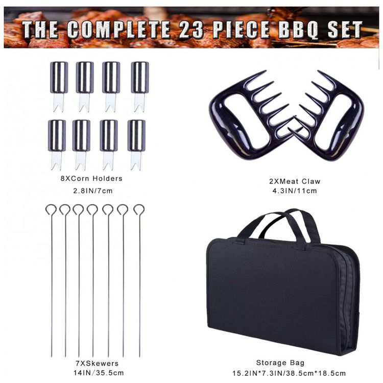 Kit-Churrasco-na-Grelha-23-Pecas-de-Aco-Inoxidavel-com-foto-2
