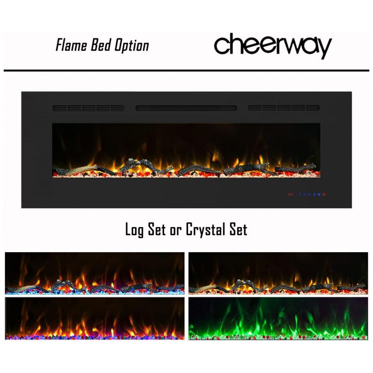 Cheerway-Lareira-Eletrica-de-Embutir-A45x152L-com-Controle-foto-3