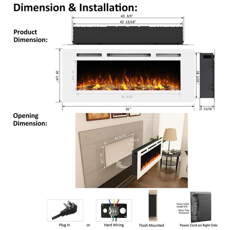 PuraFlame-EF173B-W-Lareira-Eletrica-de-Embutir-A50x127L-com-foto-5