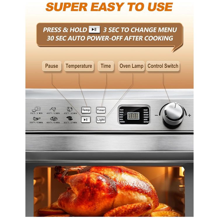 Forno-Eletrico-de-Bancada-23L-com-12-Funcoes-e-8-Acessorios-foto-1