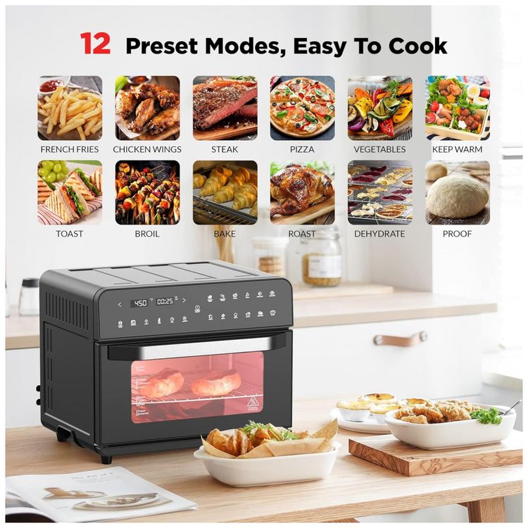 Forno-Eletrico-de-Bancada-12-em-1-Capacidade-25L-com-Painel-foto-4