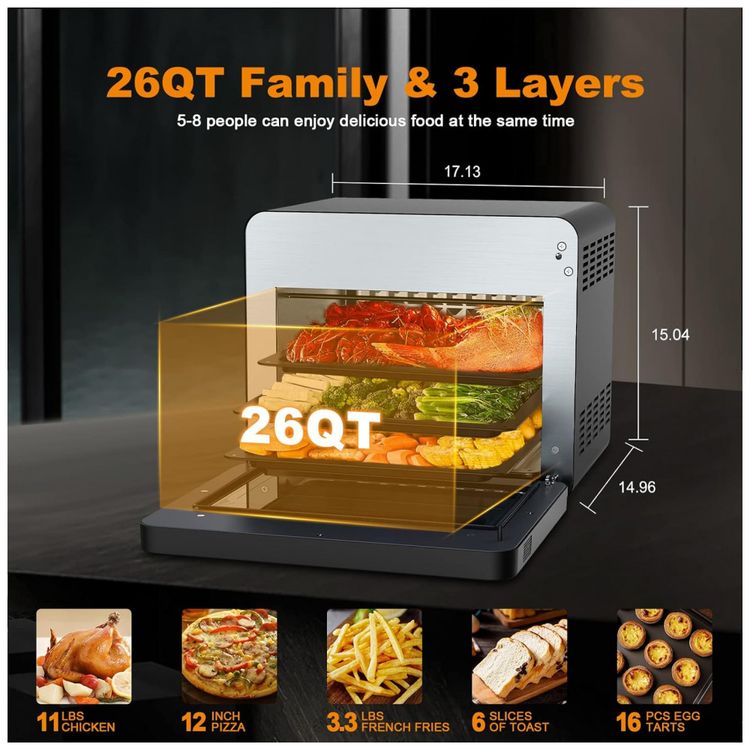 Forno-Eletrico-de-Bancada-25L-com-50-Funcoes-e-6-Acessorios-foto-5