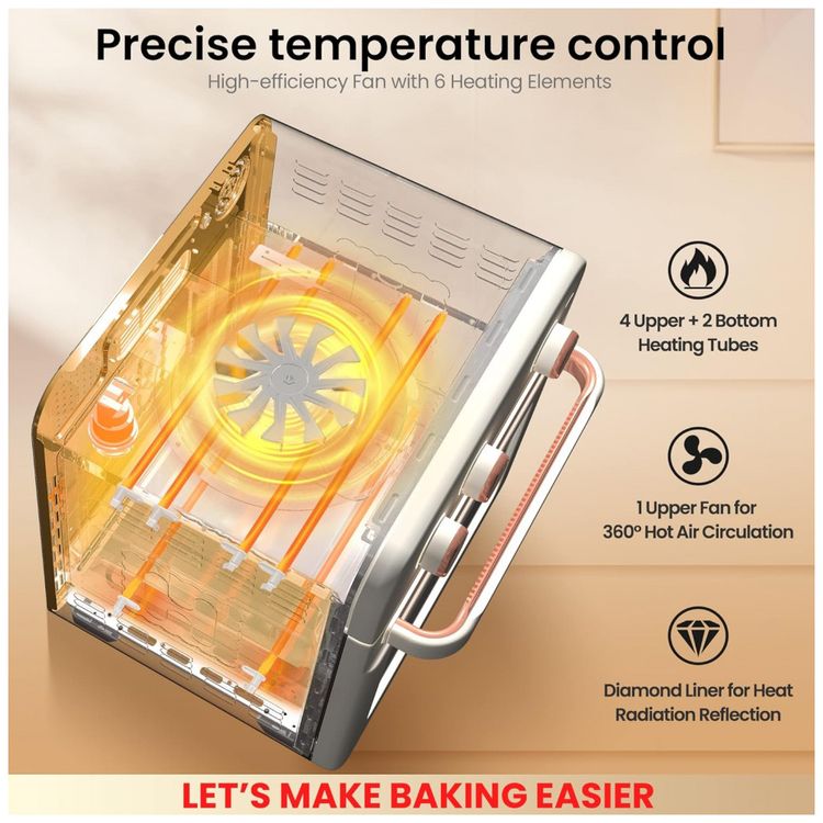 Forno-Eletrico-de-Bancada-25L-com-6-Funcoes-Aco-Inoxidavel-foto-3