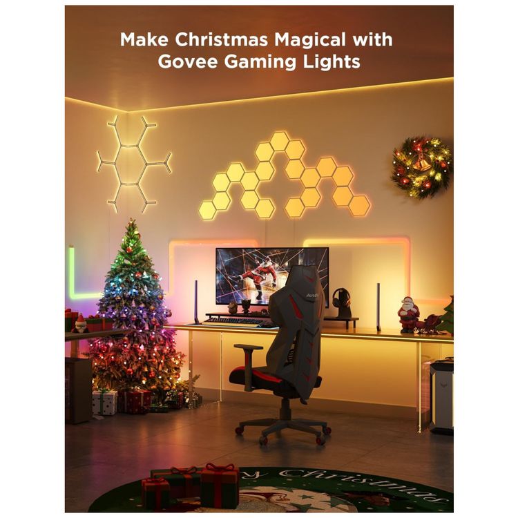 Painel-Hexa-LED-RGBIC-com-Controle-por-APP-Inteligente-Wi-foto-1